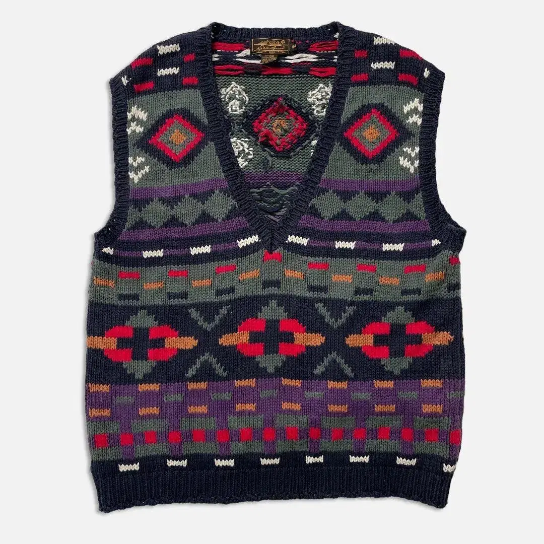 1990's Eddie Bauer Ethnic Knit Vest